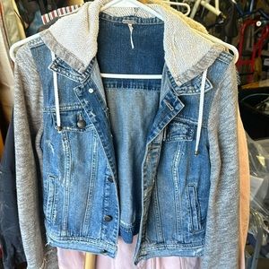 Free people Jean jacket with cotton sleeves